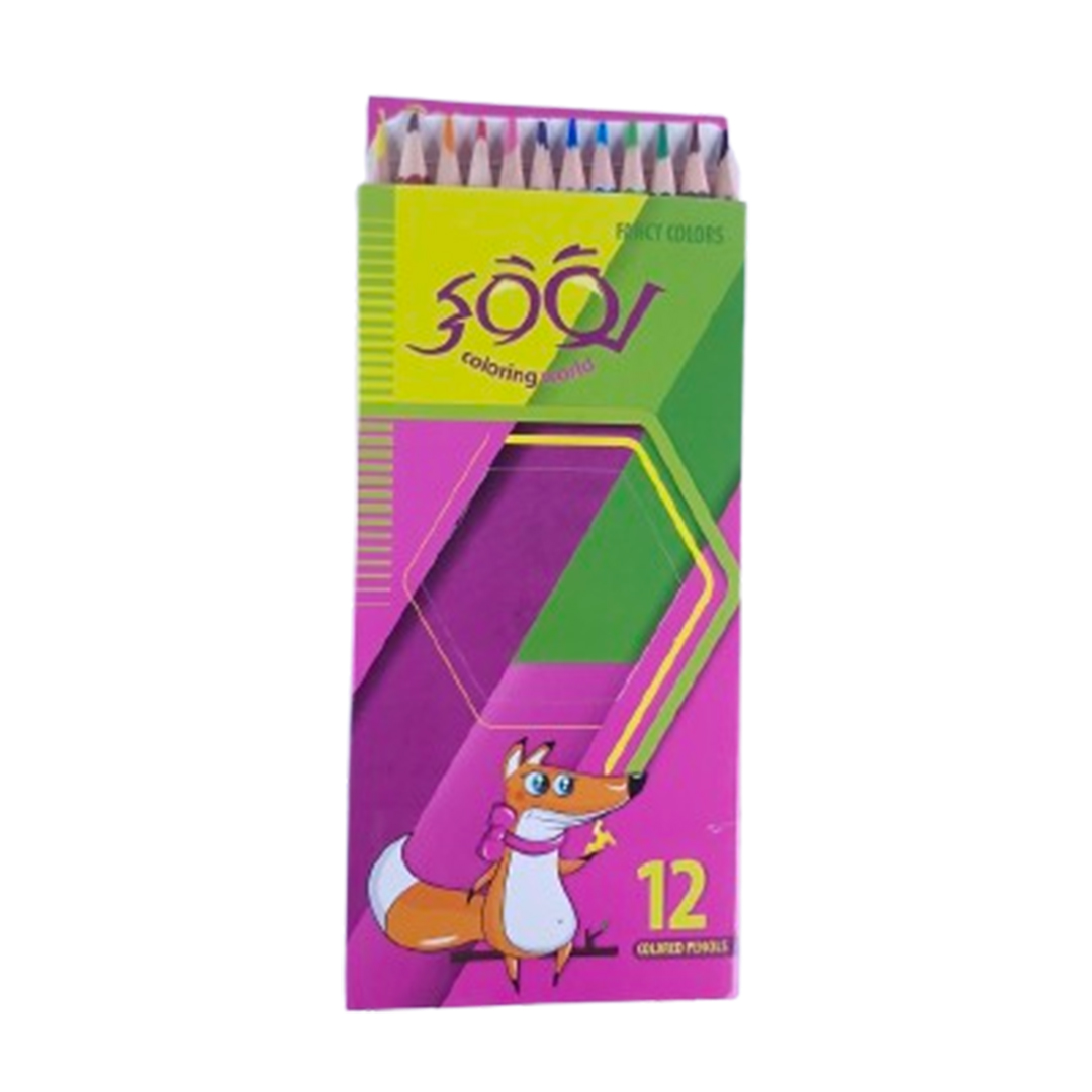 جلد کتاب مداد رنگی 12 رنگ جعبه مقوايی لوکی